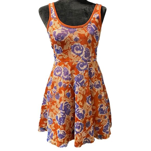 American Rag Cie floral lace Berkeley indigo combo fit & flare dress medium - Picture 1 of 6